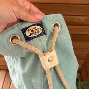 Tommy Bahama Seafoam Canvas Backpack
Rope Drawstring | Coastal Beach Bag Vtg Y2K